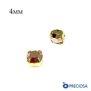 Шатоны в оправе PRECIOSA MAXIMA ss-16 (4 мм), цвет Capri Gold/gold, 12 штук/упаковка, Чехия