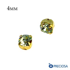 Шатоны в оправе PRECIOSA MAXIMA ss-16 (4 мм), цвет Chrysolite/gold, 12 штук/упаковка, Чехия Шатоны в оправе PRECIOSA MAXIMA ss-16 (4 мм), цвет Chrysolite/gold, 12 штук/упаковка, Чехия