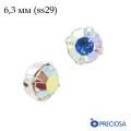 Шатоны в оправе PRECIOSA MAXIMA ss29 (6.3 мм), цвет Crystal AB/silver, 1 штука, Чехия