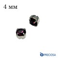 Шатоны PRECIOSA пришивные хрустальные, размер ss-16 (4 мм), цвет Amethyst/silver, 12 штук/упаковка, Чехия