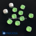 Шатоны (стразы) PRECIOSA MAXIMA пришивные хрустальные МАТОВЫЕ, размер ss-39 (8,4 мм), цвет Peridot/оправа Silver 1штука, Чехия