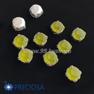 Шатоны (стразы) PRECIOSA MAXIMA пришивные хрустальные МАТОВЫЕ, размер ss-39 (8,4 мм), цвет Olive/оправа Silver 1штука, Чехия