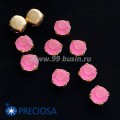 Шатоны (стразы) PRECIOSA MAXIMA пришивные хрустальные МАТОВЫЕ, размер ss-39 (8,4 мм), цвет Rose/оправа Gold 1 штука, Чехия