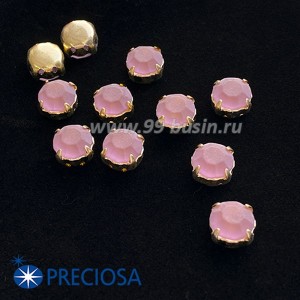 Шатоны (стразы) PRECIOSA MAXIMA пришивные хрустальные МАТОВЫЕ, размер ss-39 (8,4 мм), цвет Light Amethyst/оправа Gold 1штука, Чехия