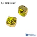 Шатоны в оправе PRECIOSA MAXIMA ss-29 (6,3 мм), цвет Citrine/gold 1штука, Чехия
