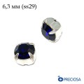 Шатоны в оправе PRECIOSA MAXIMA ss-29 (6,3 мм), цвет Dark Indigo/silver 1штука, Чехия