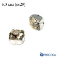 Шатоны в оправе PRECIOSA MAXIMA ss-29 (6,3 мм), цвет Light Gold Quartz/silver 1штука, Чехия