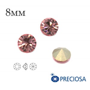 Шатоны без оправы PRECIOSA MAXIMA ss39 (8мм) Light Rose 1 штука, Чехия