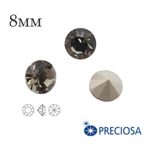 Шатоны без оправы PRECIOSA MAXIMA ss39 (8мм) Black Diamond 1 штука, Чехия