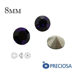 Шатоны без оправы PRECIOSA MAXIMA ss39 (8мм) Dark Indigo 1 штука, Чехия