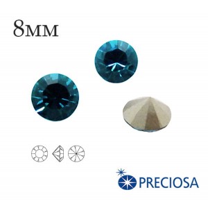 Шатоны без оправы PRECIOSA MAXIMA ss39 (8мм) Indicolite 1 штука, Чехия