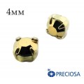 Шатоны PRECIOSA пришивные хрустальные, размер ss-16 (4 мм), цвет Crystal Aurum/gold, 12 штук(!)/упаковка, Чехия