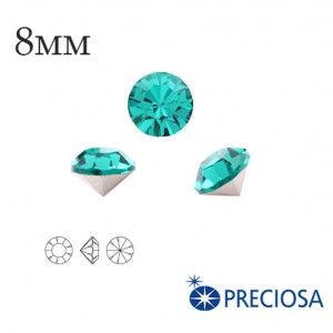 Шатоны без оправы PRECIOSA MAXIMA ss39 (8мм) Blue Zircon 1 штука, Чехия