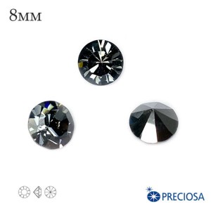 Шатоны без оправы PRECIOSA MAXIMA ss39 (8мм) цвет Crystal Night Fall, 1 штука, Чехия