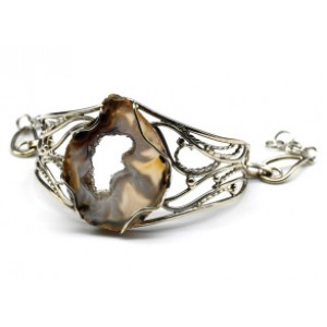 Браслет с жеодами агата бразильского, 18см.