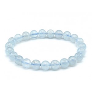 Браслет из аквамарина шарик 8мм, 18,2г