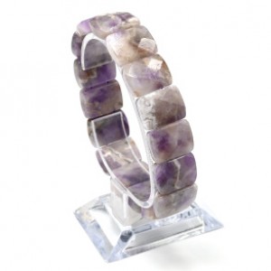 Браслет граненый 18*13мм из аметиста светлого