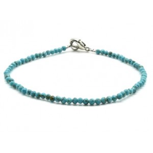 Браслет из бирюзы (имитация) шарик гр.2мм, 17см (иск.)