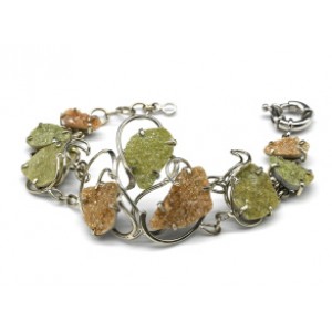 Браслет из везувиана и граната, 19см.