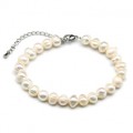 Браслет женский из жемчуга шарик 6-7мм цвет белый, 18см