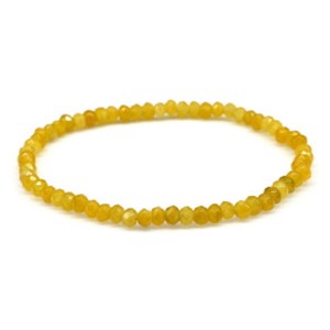 Браслет из кальцита рондель гр.4,5*3мм цвет горчичный, 17см