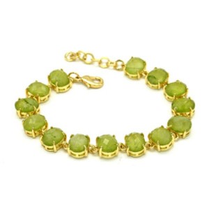 Браслет с кварцем зеленым 10*7мм, 17см