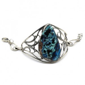 Браслет с хризоколлой " Грация ", 17,5см.