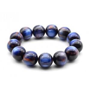 Браслет из полимера шарик 18мм цвет синий (иск.)