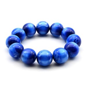 Браслет из полимера шарик 20мм цвет голубой (иск.)