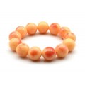 Браслет из полимера шарик 18мм цвет персиковый (иск.)
