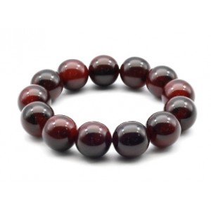 Браслет из полимера шарик 18мм цвет бордовый (иск.)