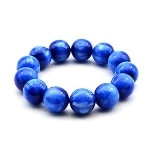 Браслет из полимера шарик 18мм цвет голубой (иск.)