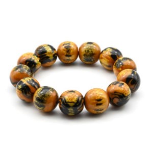 Браслет из полимера шарик 18мм цвет желтый (иск.)