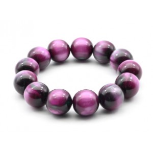 Браслет из полимера шарик 18мм цвет лиловый (иск.)