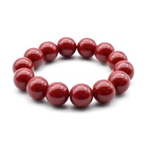 Браслет из полимера шарик 16мм цвет красный (иск.)