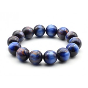 Браслет из полимера шарик 16мм цвет синий (иск.)