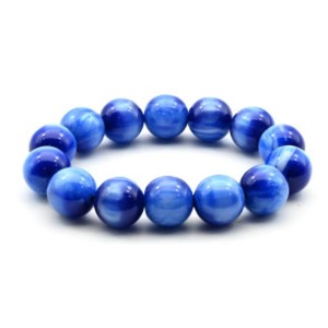 Браслет из полимера шарик 16мм цвет голубой (иск.)