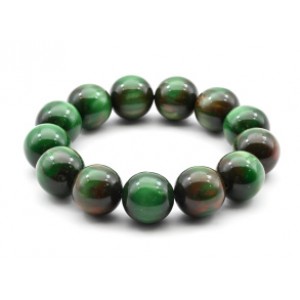 Браслет из полимера шарик 18мм цвет зеленый (иск.)