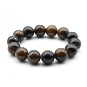 Браслет из полимера шарик 16мм цвет кофейный (иск.)