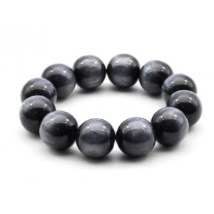 Браслет из полимера шарик 20мм цвет графит (иск.)