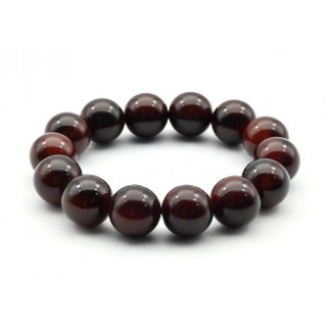Браслет из полимера шарик 16мм цвет бордовый (иск.)