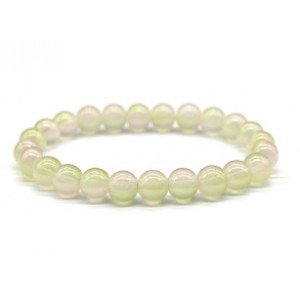Браслет из полимера шарик 8мм цвет нежно зеленый (иск.)