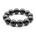 Браслет из полимера шарик 20мм цвет черный (иск.)