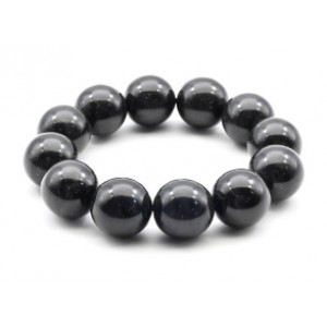 Браслет из полимера шарик 20мм цвет черный (иск.)