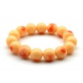 Браслет шарик 13,5мм из полимера цвет персиковый (иск.)