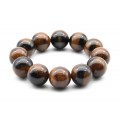 Браслет из полимера шарик 20мм цвет кофейный (иск.)