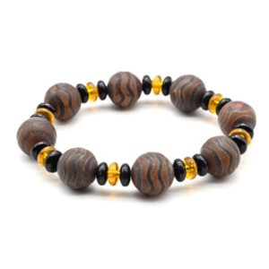 Браслет с бусинами дзи "Волна" шарик 14мм