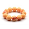 Браслет из полимера шарик 20мм цвет персиковый (иск.)