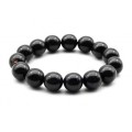Браслет шарик 13,5мм из полимера цвет черный (иск.)