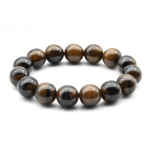 Браслет шарик 13,5мм из полимера цвет кофейный (иск.)